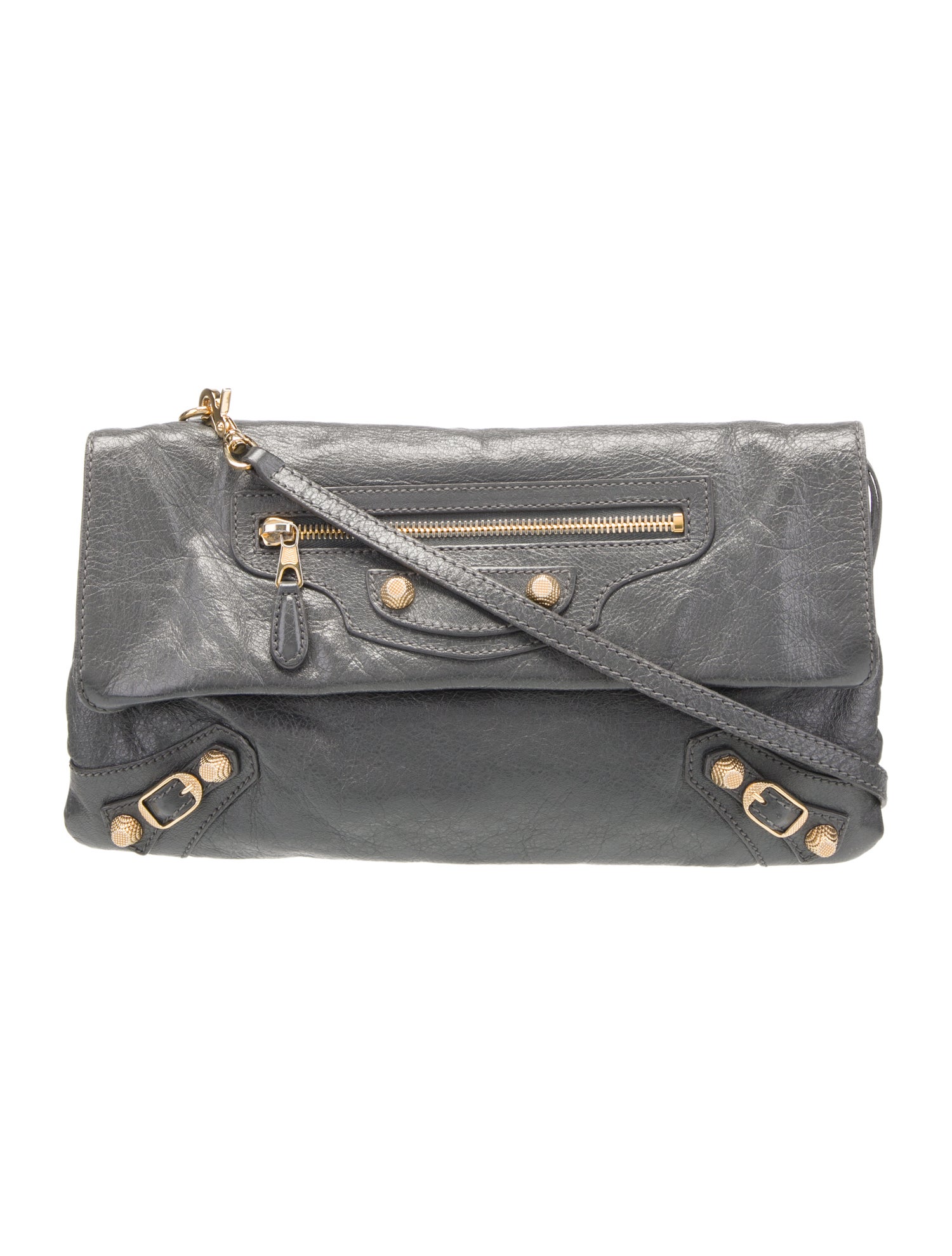 Balenciaga Leather Motocross Clutch