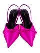Balenciaga Satin Bow Accents Slingback Pumps