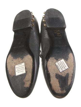Balenciaga Leather Studded Accents Loafers