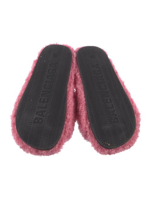 Balenciaga Shearling Embroidered Accent Slides