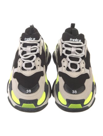 Balenciaga Suede Colorblock Pattern Chunky Sneakers