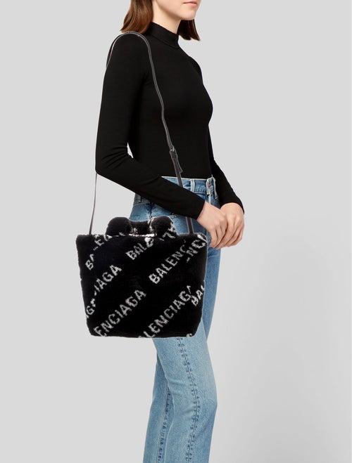 Balenciaga Faux Fur Messenger Bag XS