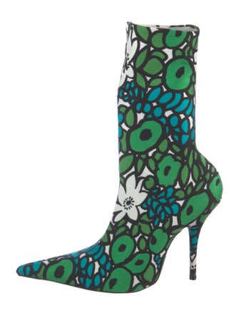 Balenciaga Neoprene Floral Print Sock Boots