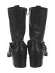 Balenciaga Leather Animal Print Moto Boots