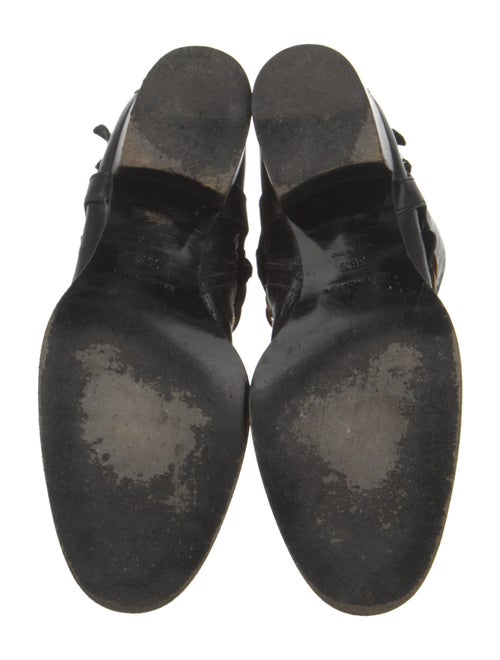 Balenciaga Leather Animal Print Moto Boots