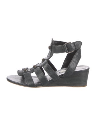 Balenciaga Leather Studded Accents Gladiator Sandals