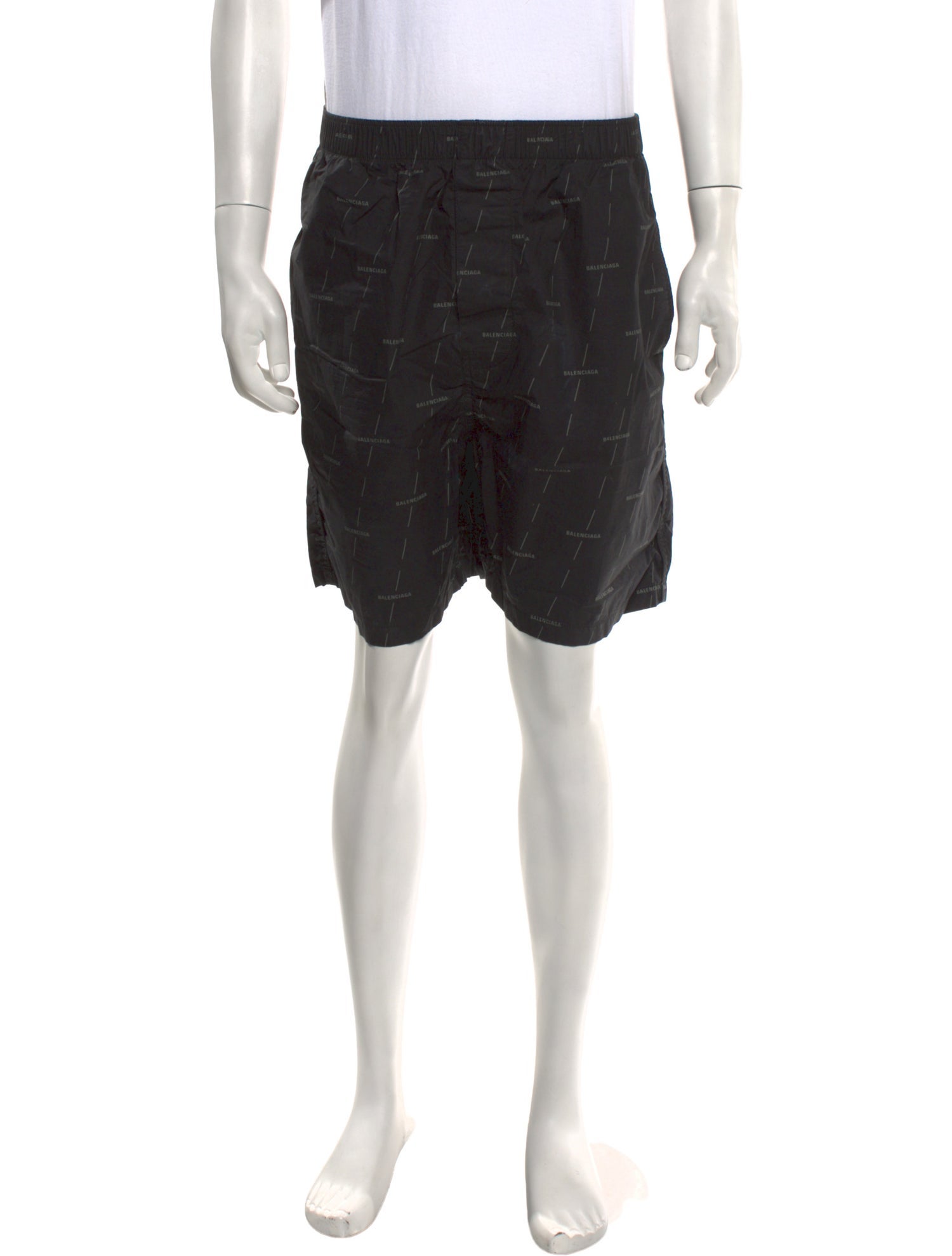 Balenciaga 2020 All Over Logo Bermuda 'Black/Grey' Lounge Bottoms