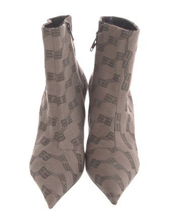 Balenciaga Monogram Pattern Canvas Sock Boots
