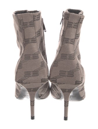 Balenciaga Monogram Pattern Canvas Sock Boots