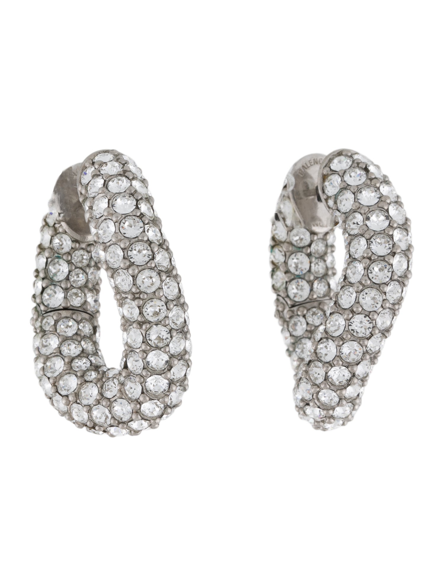 Balenciaga Crystal Loop Hoop Earrings