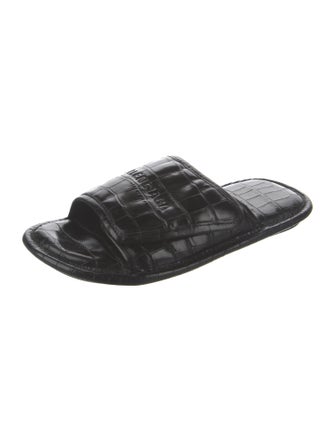 Balenciaga Embossed Leather Slides