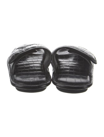 Balenciaga Embossed Leather Slides