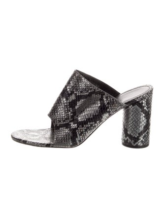 Balenciaga Leather Animal Print Slides