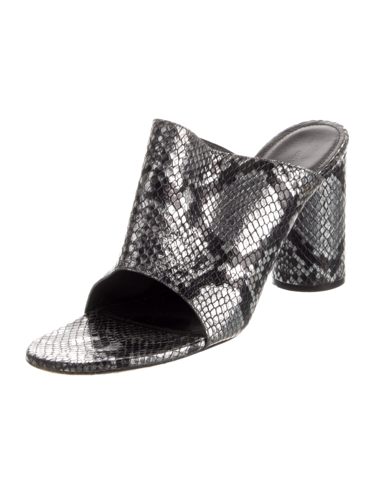 Balenciaga Leather Animal Print Slides