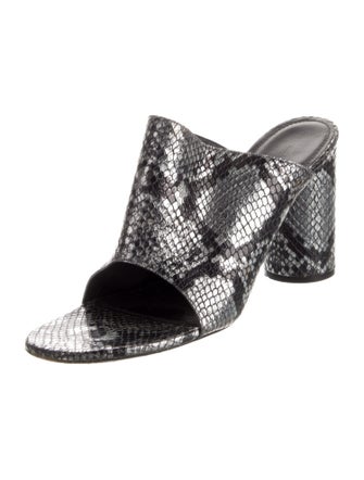 Balenciaga Leather Animal Print Slides