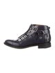 Balenciaga Patent Leather Printed Combat Boots