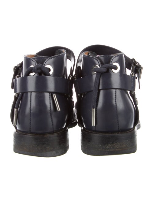 Balenciaga Patent Leather Printed Combat Boots