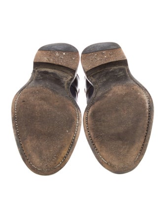 Balenciaga Patent Leather Printed Combat Boots