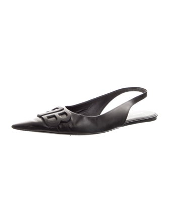 Balenciaga Leather Slingback Flats