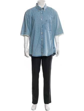 Balenciaga 2018 Three-Quarter Sleeve Denim Shirt