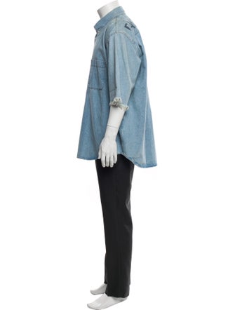 Balenciaga 2018 Three-Quarter Sleeve Denim Shirt