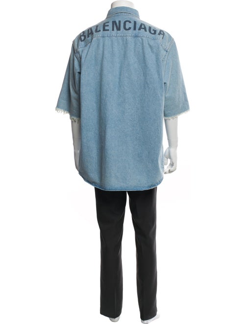 Balenciaga 2018 Three-Quarter Sleeve Denim Shirt