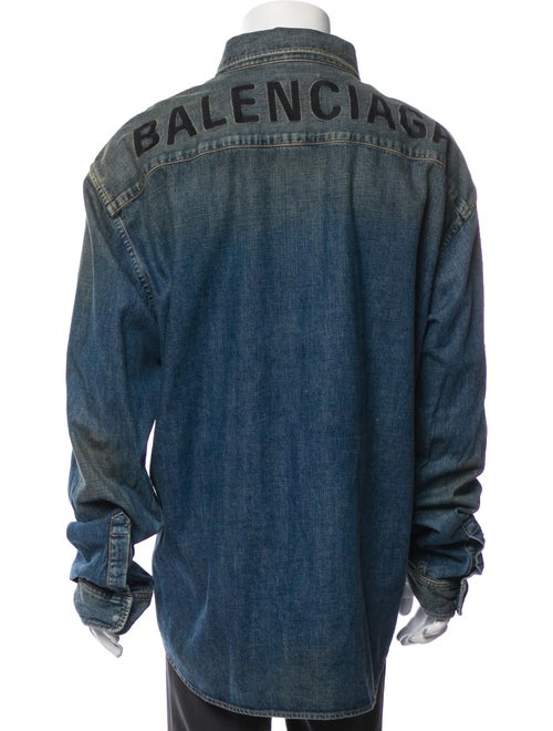 Balenciaga 2019 Long Sleeve Denim Shirt