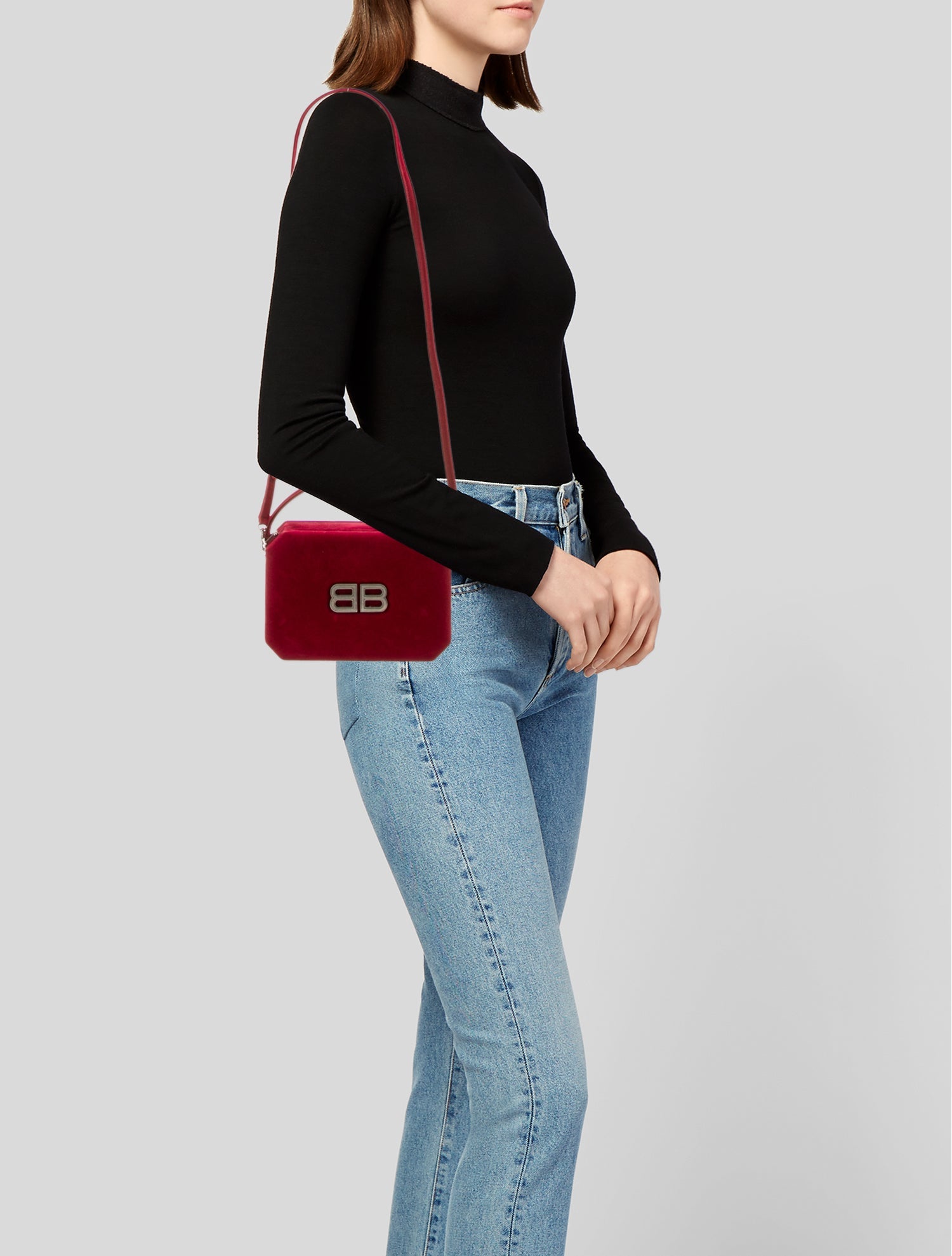 Balenciaga Velvet Top Handle Bag