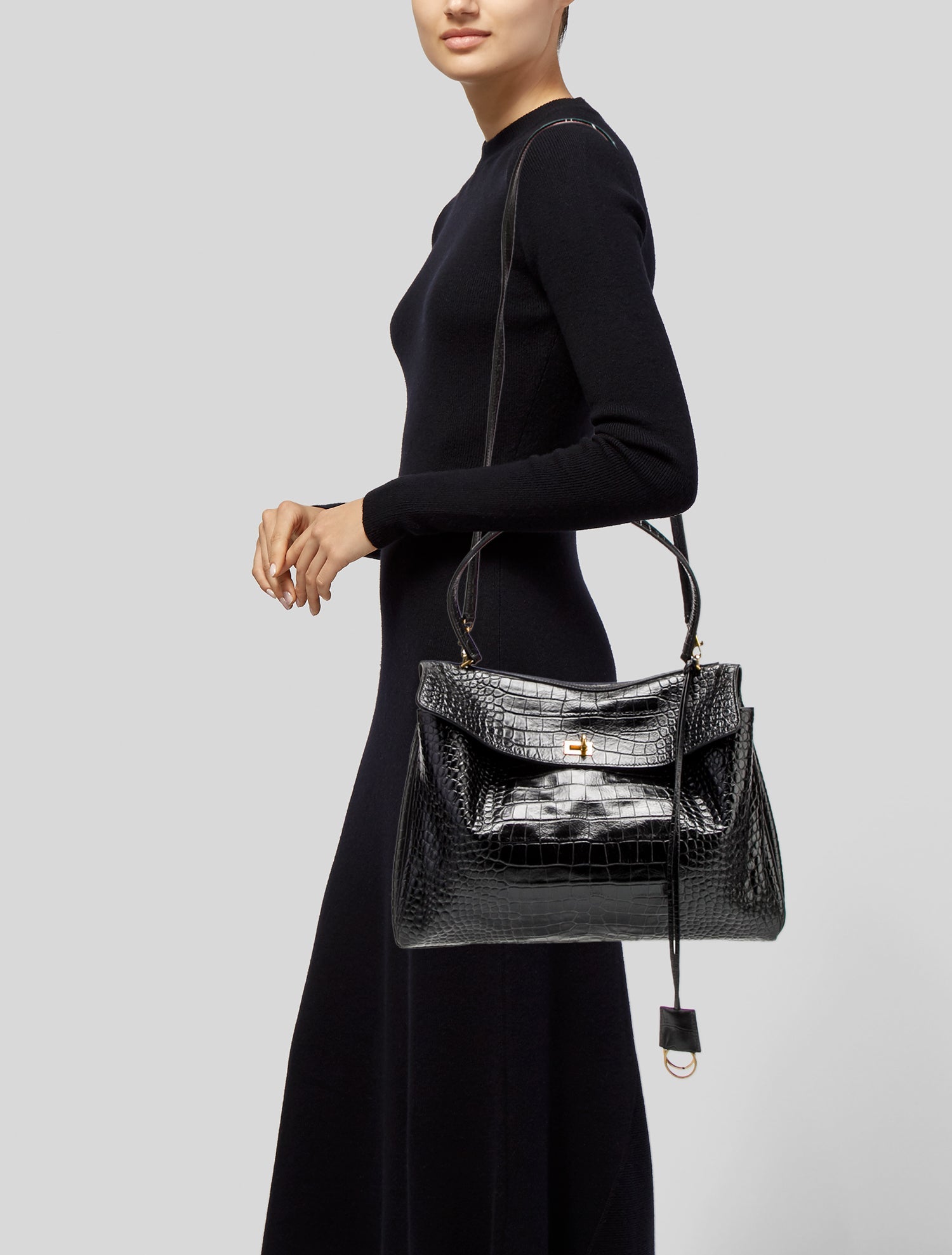 Balenciaga Embossed Leather Rodeo Large