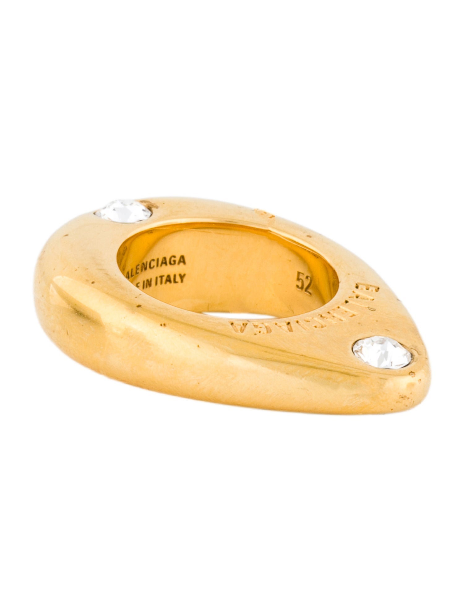 Balenciaga Crystal Raised Band Ring