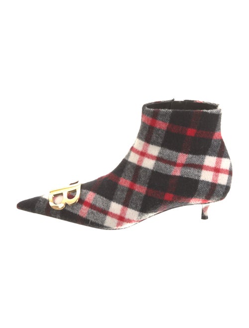 Balenciaga Wool Plaid Print Boots