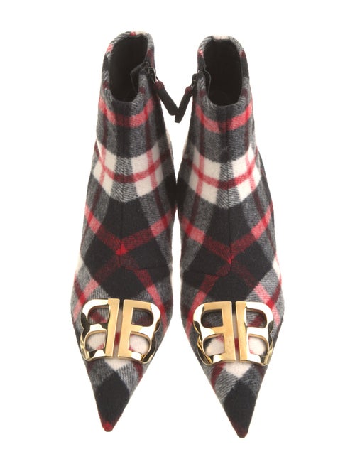 Balenciaga Wool Plaid Print Boots