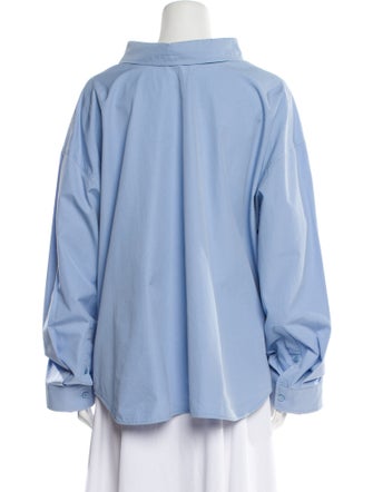 Balenciaga 2022 Mock Neck Button-Up Top