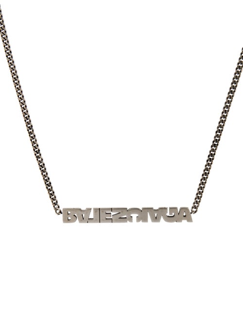Balenciaga Typo Turn Pendant Necklace