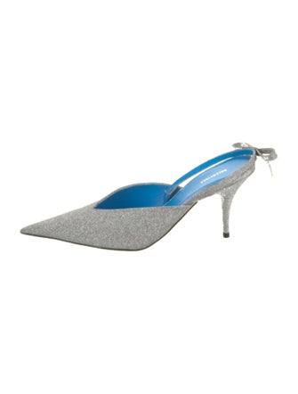 Balenciaga Glitter Bow Accents Mules