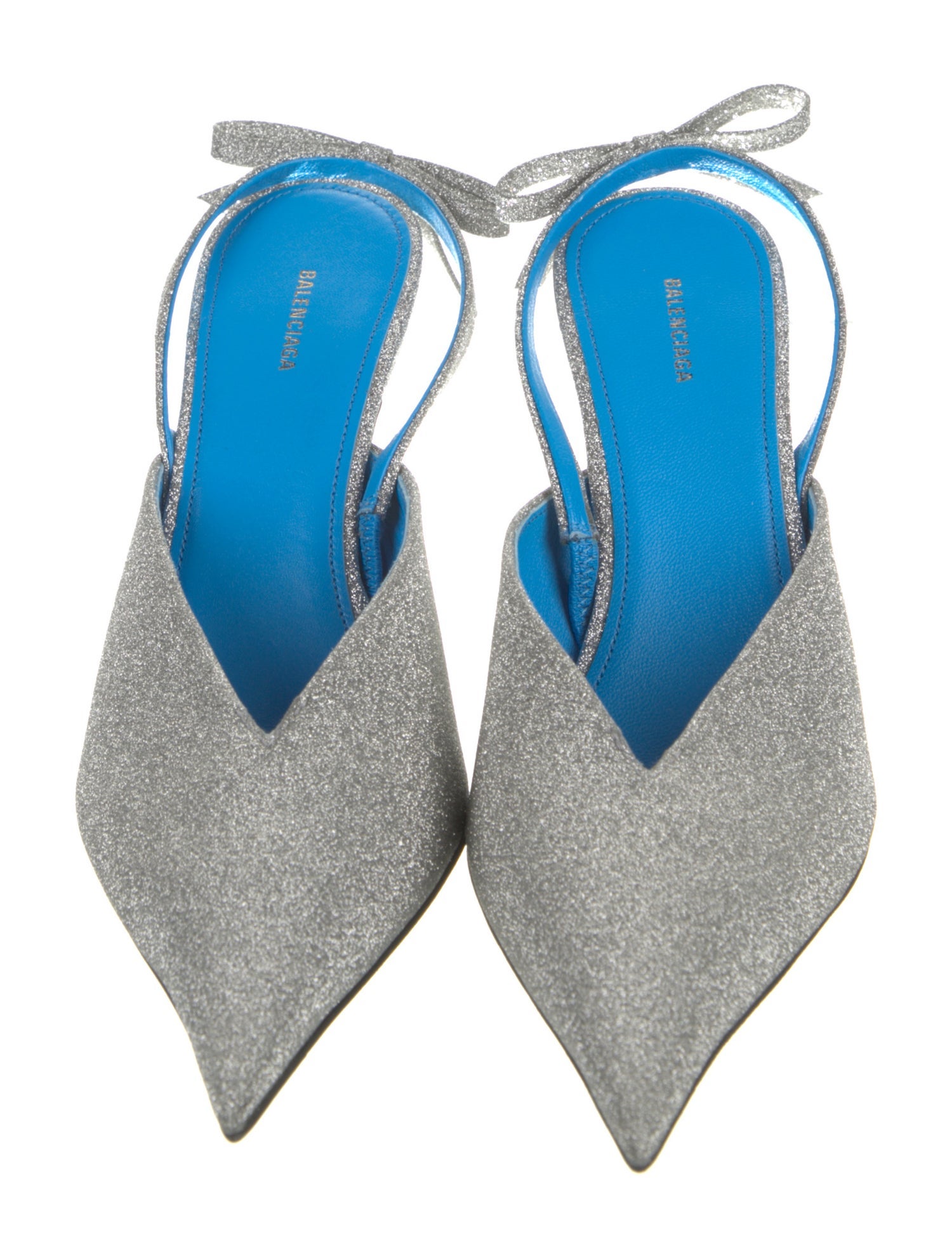 Balenciaga Glitter Bow Accents Mules