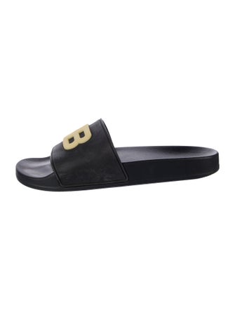 Balenciaga Signature Logo Rubber Slides