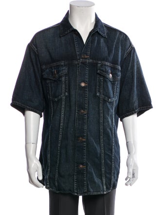 Balenciaga 2020 Three-Quarter Sleeve Denim Shirt
