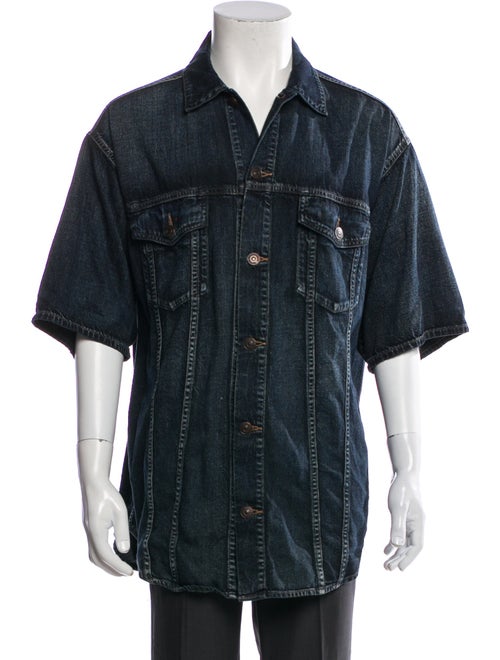 Balenciaga 2020 Three-Quarter Sleeve Denim Shirt