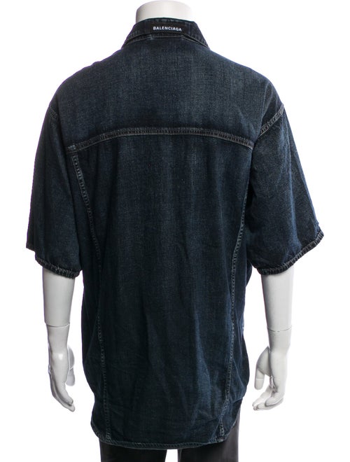 Balenciaga 2020 Three-Quarter Sleeve Denim Shirt