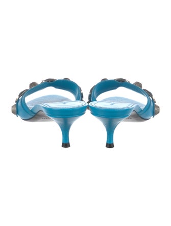 Balenciaga Leather Studded Accents Slides