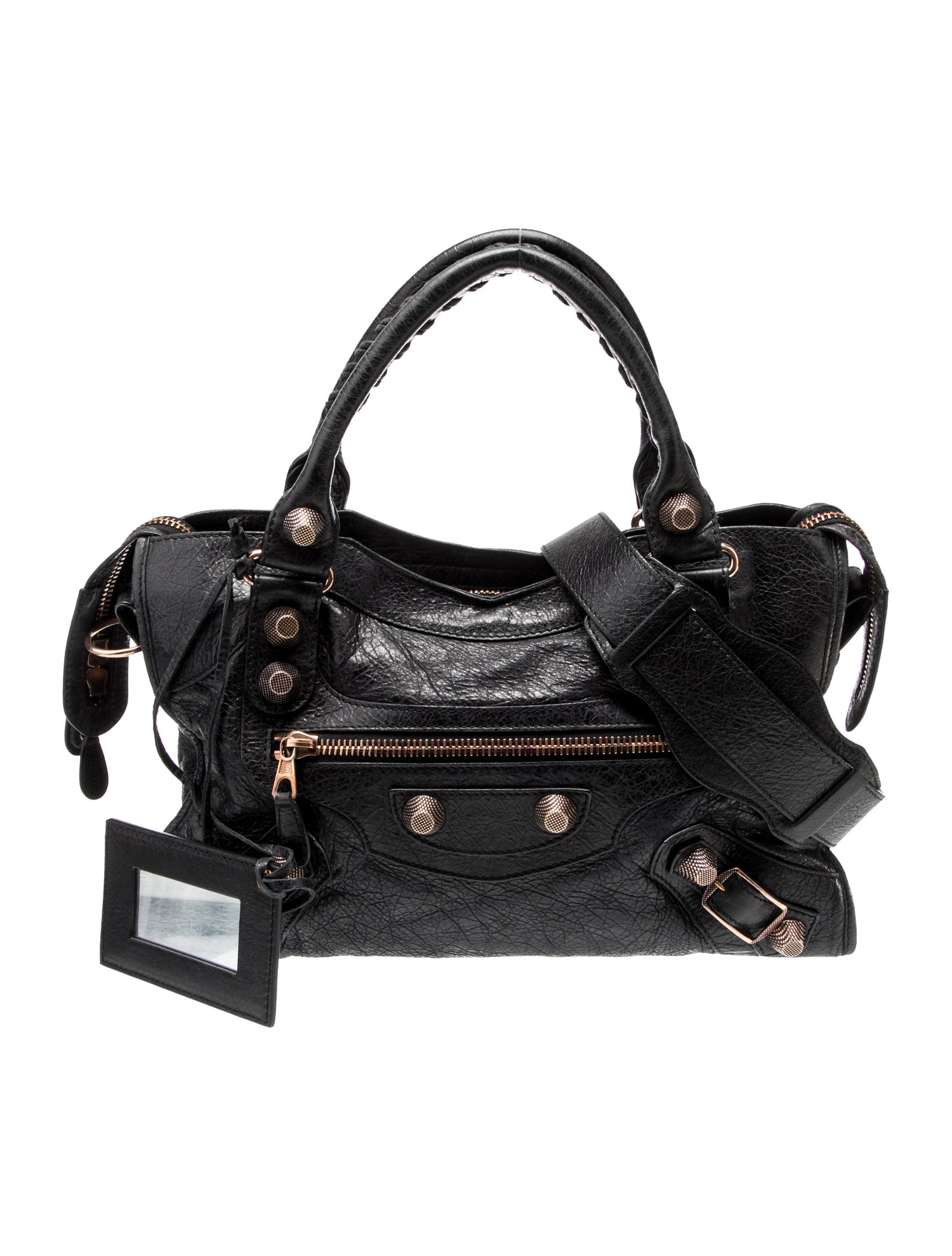 Balenciaga Leather Motocross City Metallic Edge - Black
