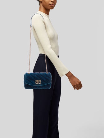 Balenciaga Velvet Shoulder Bag