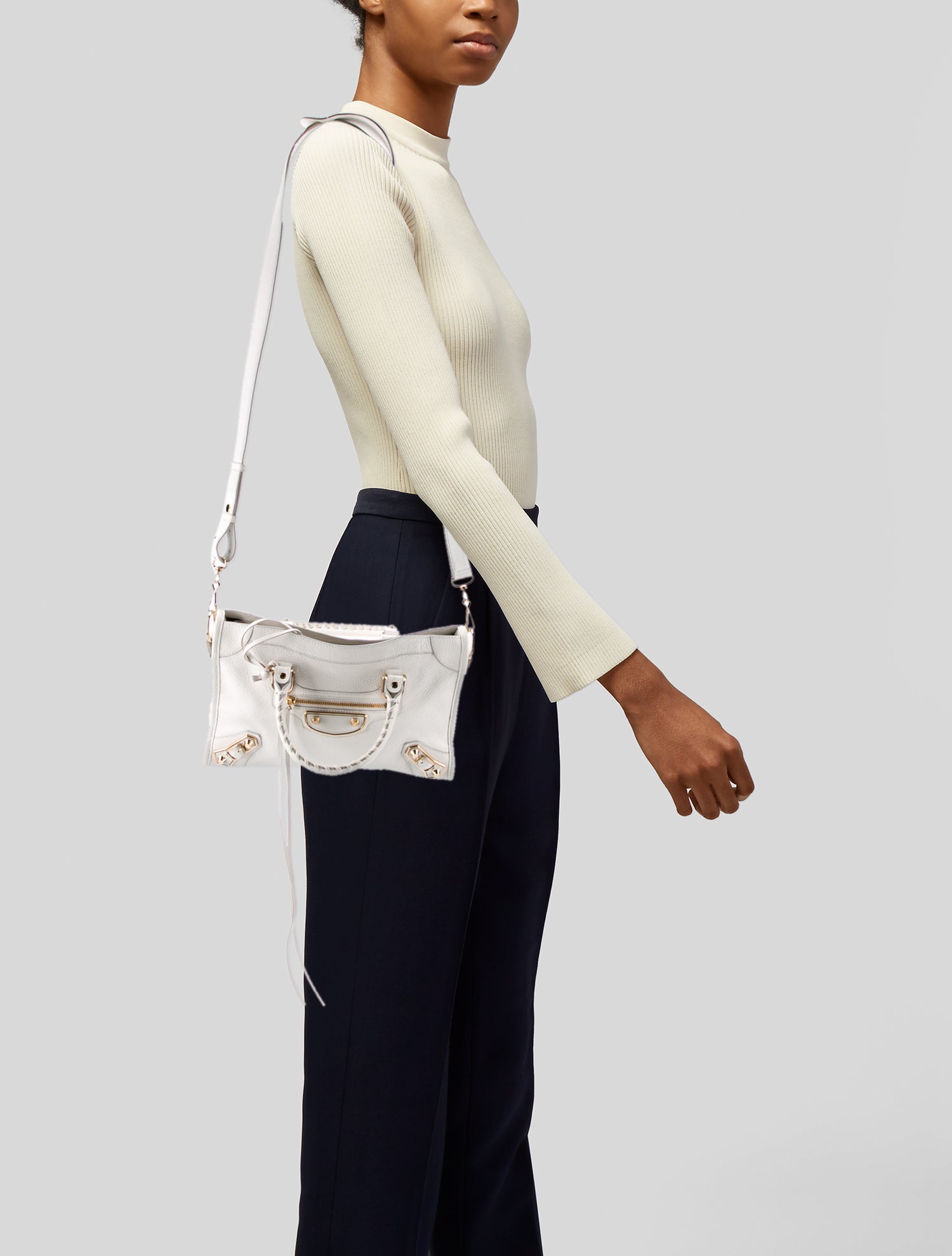 Balenciaga Leather Motocross City Metallic Edge