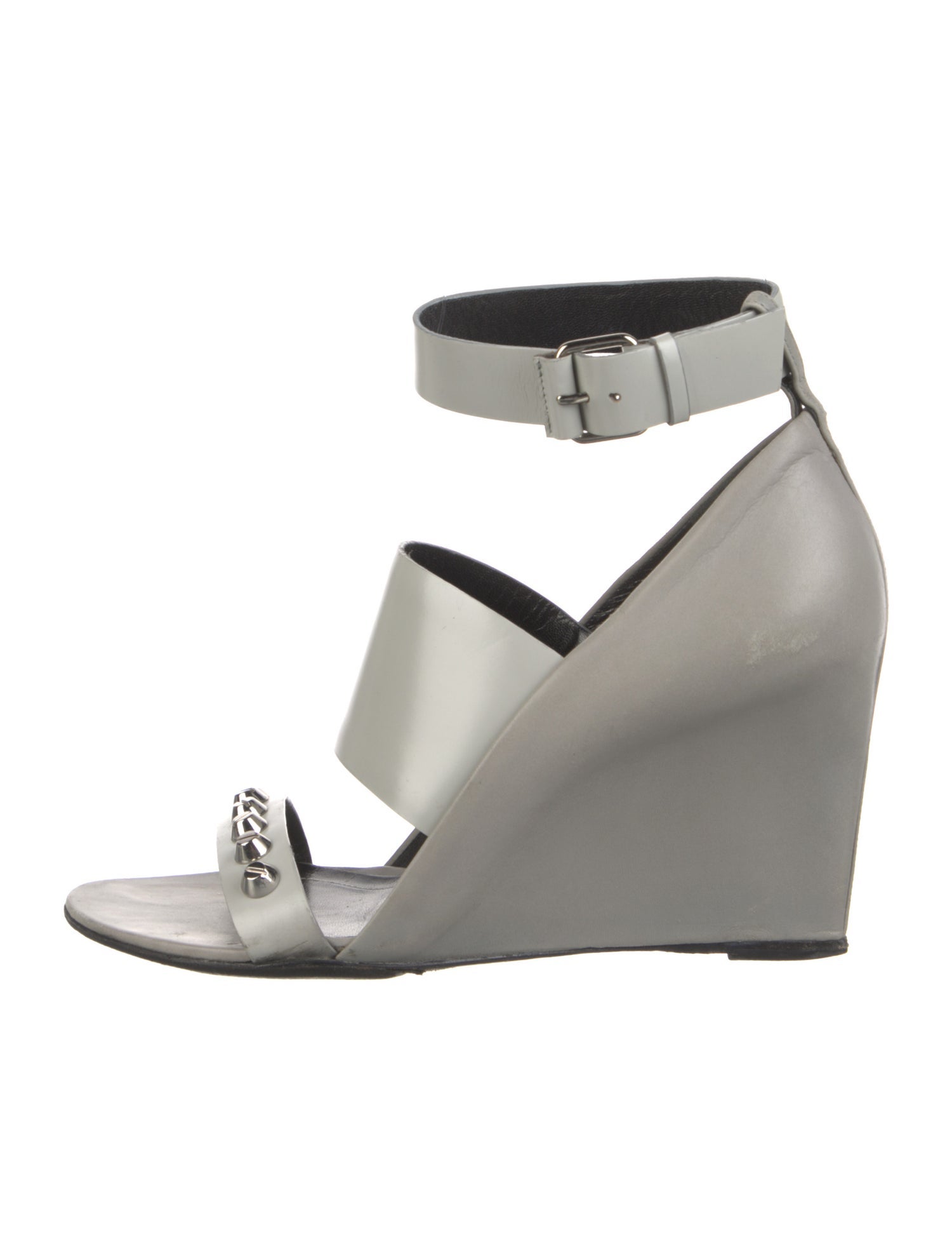 Balenciaga Leather Studded Accents Sandals