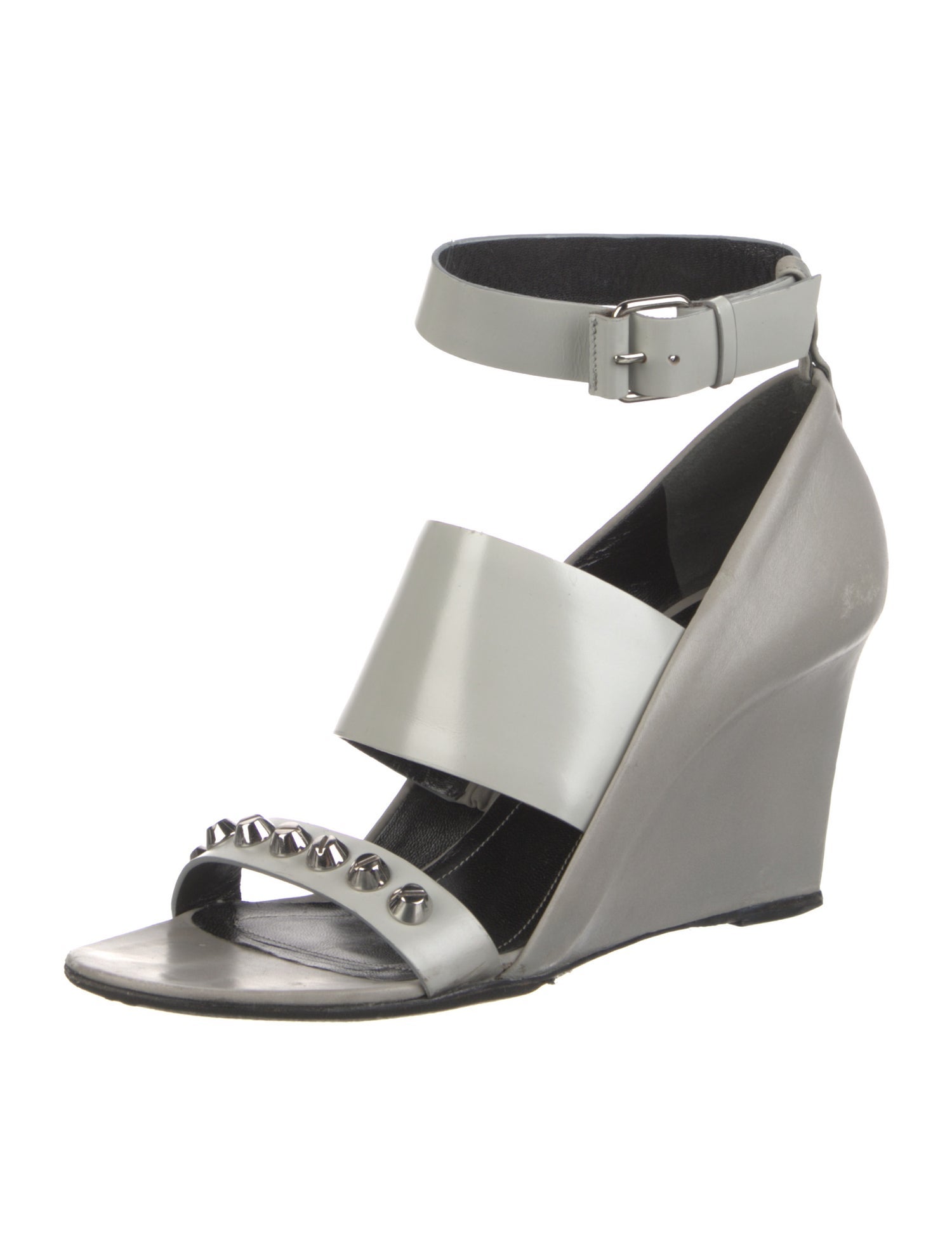 Balenciaga Leather Studded Accents Sandals