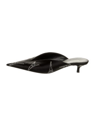 Balenciaga Satin Crystal Embellishments Mules