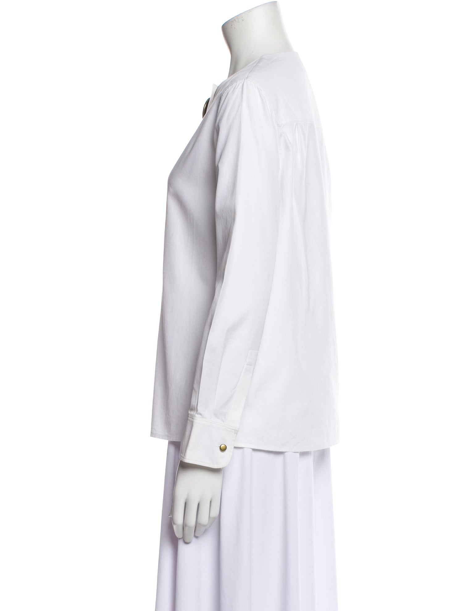 Balenciaga 2015 Mock Neck Button-Up Top