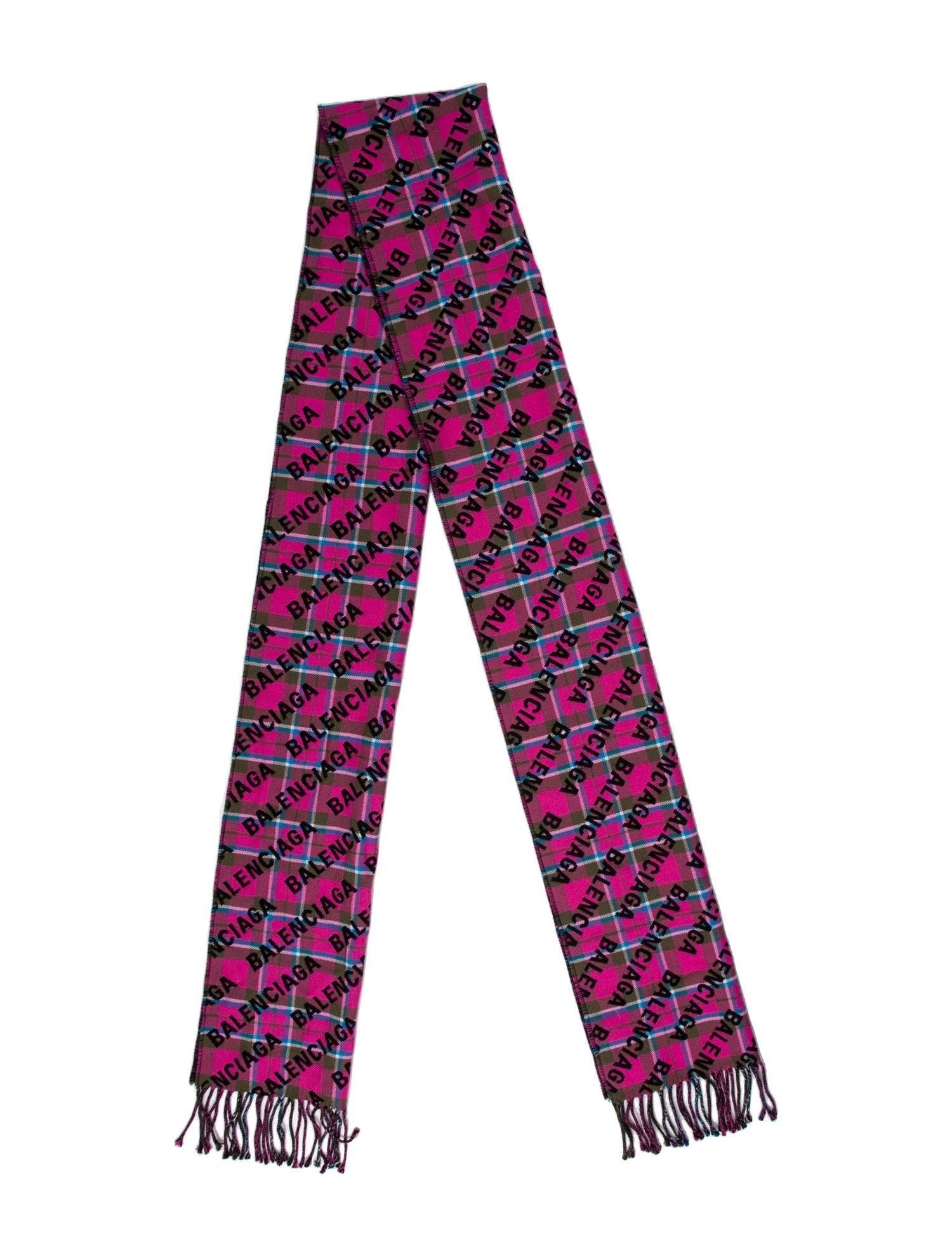 Balenciaga Wool Monogram Pattern Scarf w/ Tags