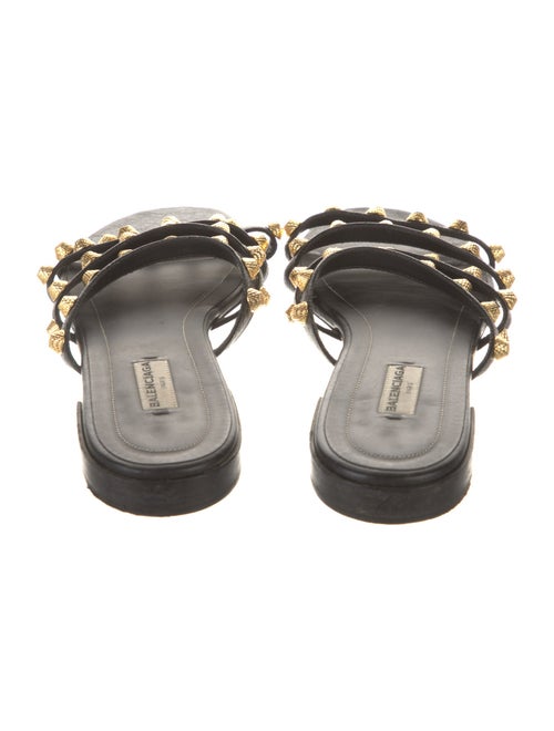 Balenciaga Leather Studded Accents Slides